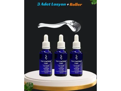 Dermanew 3'Lü Saç Bakım Serumu + Roller