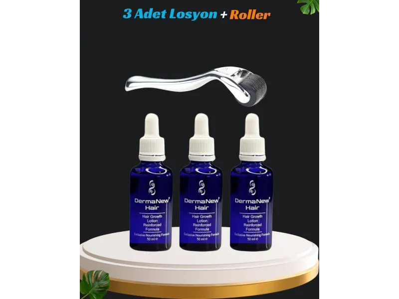 Dermanew 3’Lü Saç Bakım Serumu + Roller