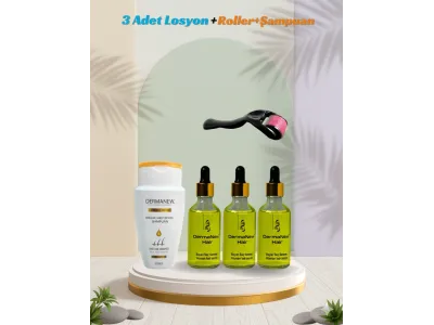 Dermanew 3'Lü Bayan Saç Serumu + Roller + Şampuan