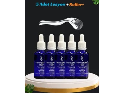 Dermanew 5'Li Saç Bakım Serumu + Roller Dermanew 5'Li Saç Bakım Serumu + Roller