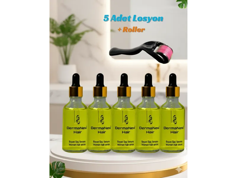 Dermanew 5’Li Bayan Saç Serumu + Roller